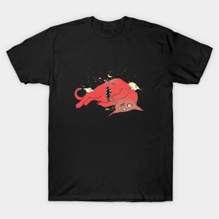 Cute Monster Cat With Creepy Mouth T-Shirt